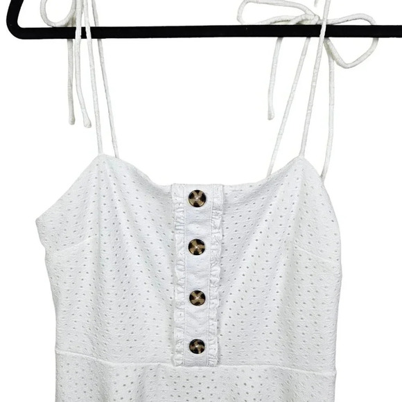 Speechless Womens/Juniors‎ White Eyelet Sundress Size Medium Tie Straps - Picture 3 of 9